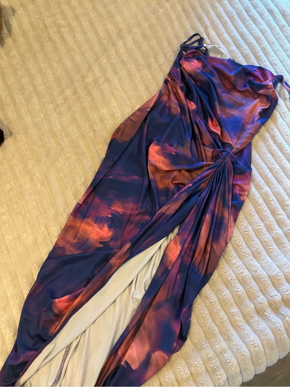 Women’s Navy & Copper Print Evening Jumpsuit